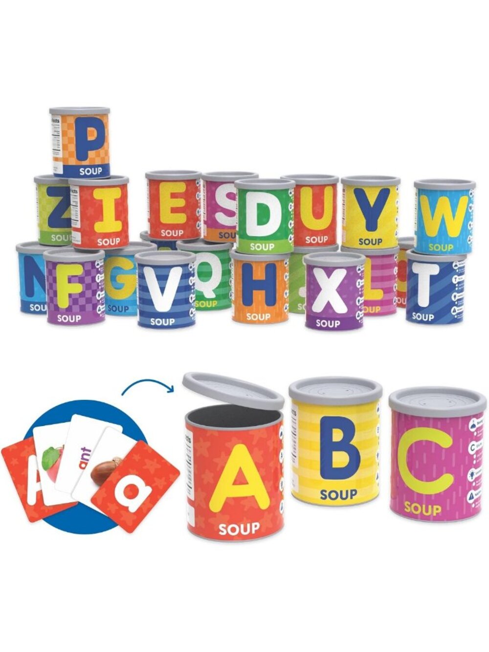 Alphabet Soup Sorters - Educational Learning Toys for Kids, Colorful Sorting